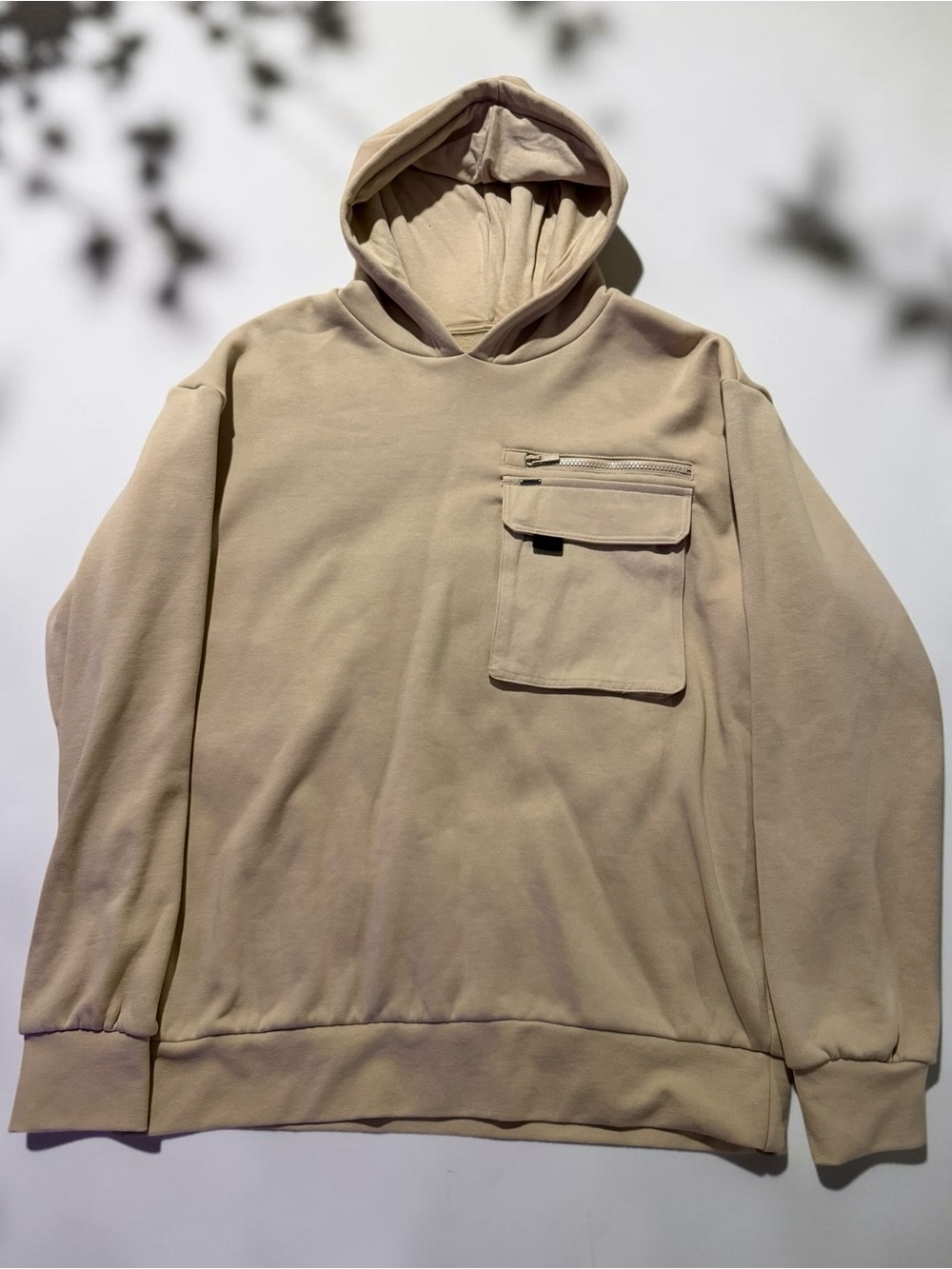 Buffalo David Bitton Tan Hooded Pullover with Zipper Chest Pocket
